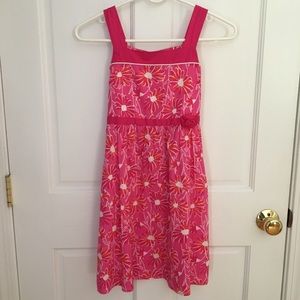 Pink Floral Fit And Flare Dress